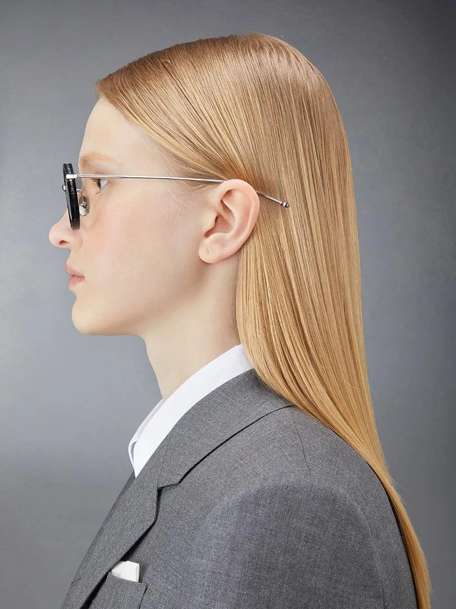 011A-415 Navy Silver Round eyeglasses