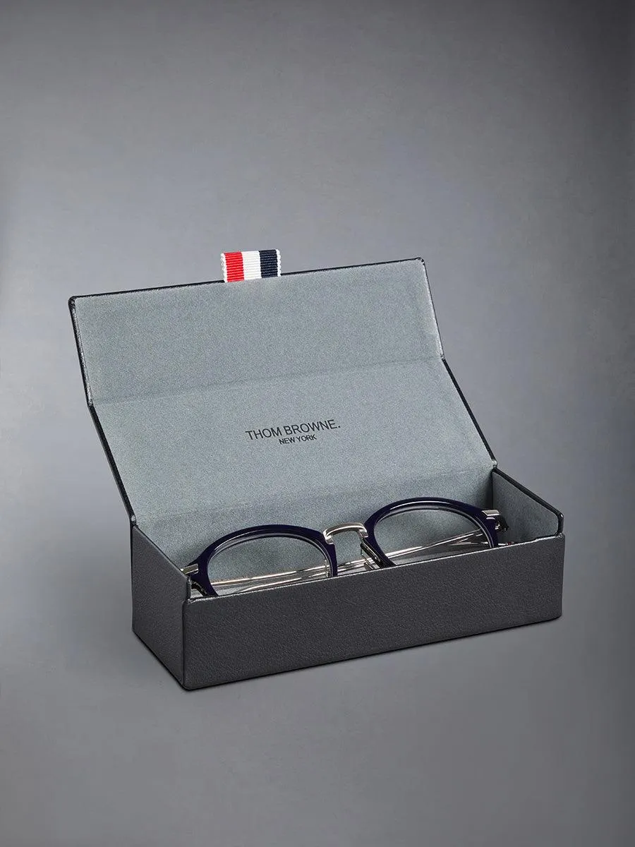 011A-415 Navy Silver Round eyeglasses