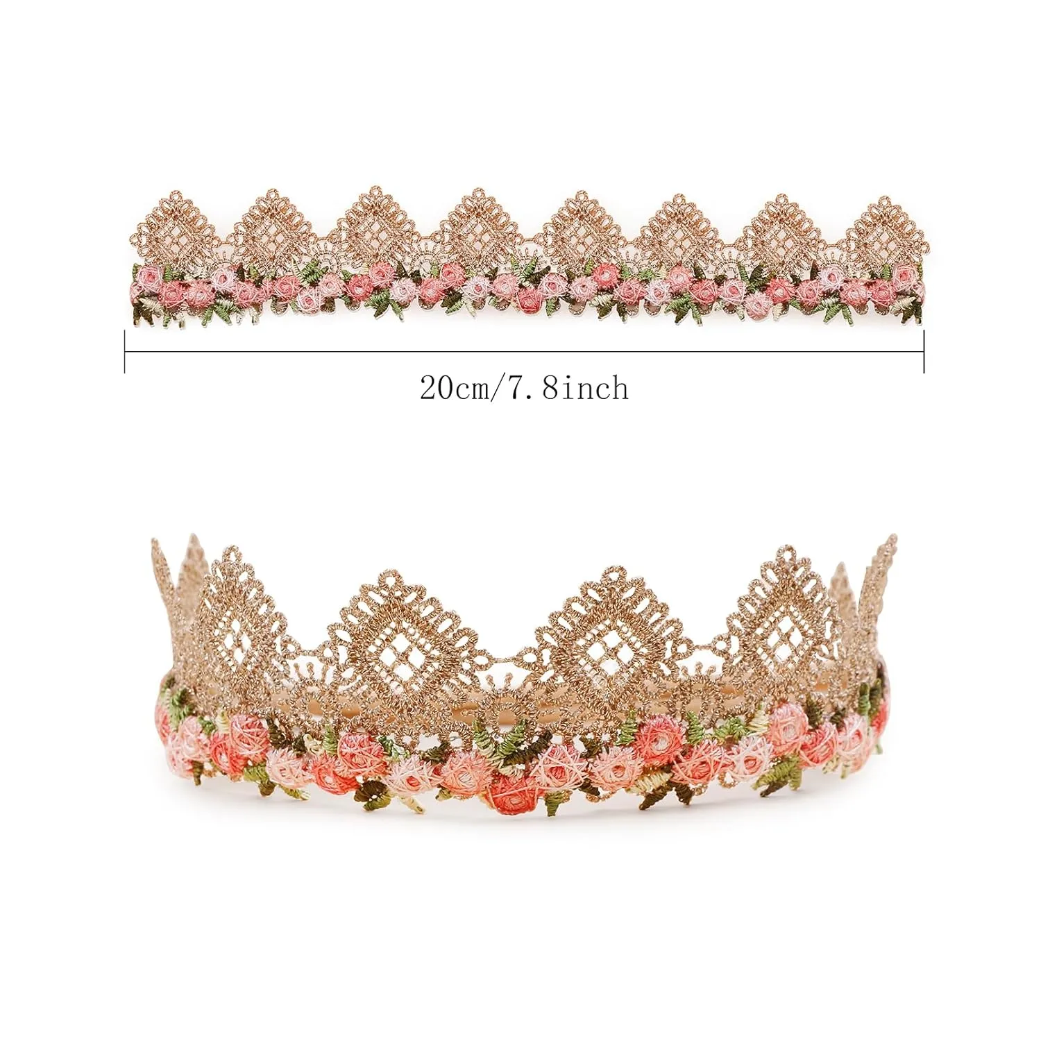 Baby Girl Floral Headband Nylon Flower Crown Elastic Hairband 3pcs Hair Accessories Gift for Girls (9572)