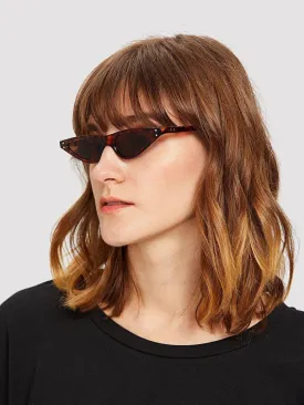 Cat Eye Flat Lens Sunglasses