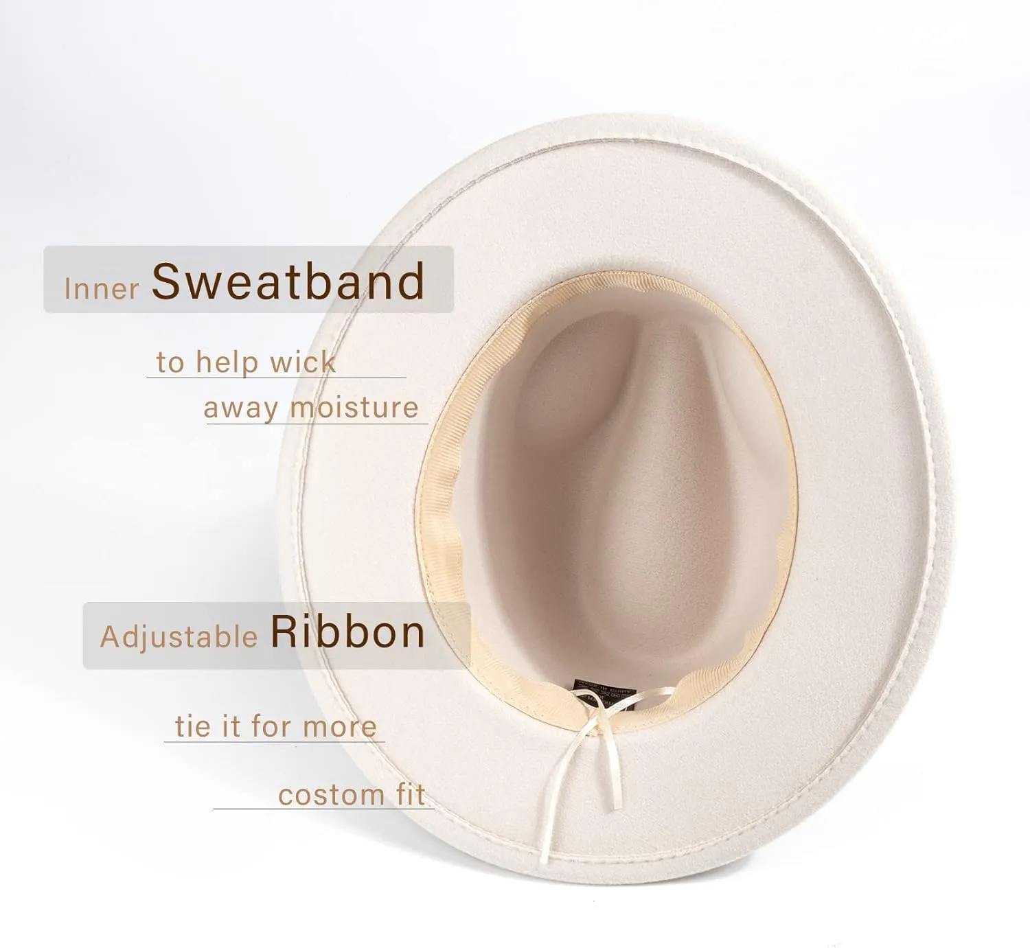 DRESHOW Women Classic Felt Fedora Wide Brim Floppy with Belt Buckle Panama Hat