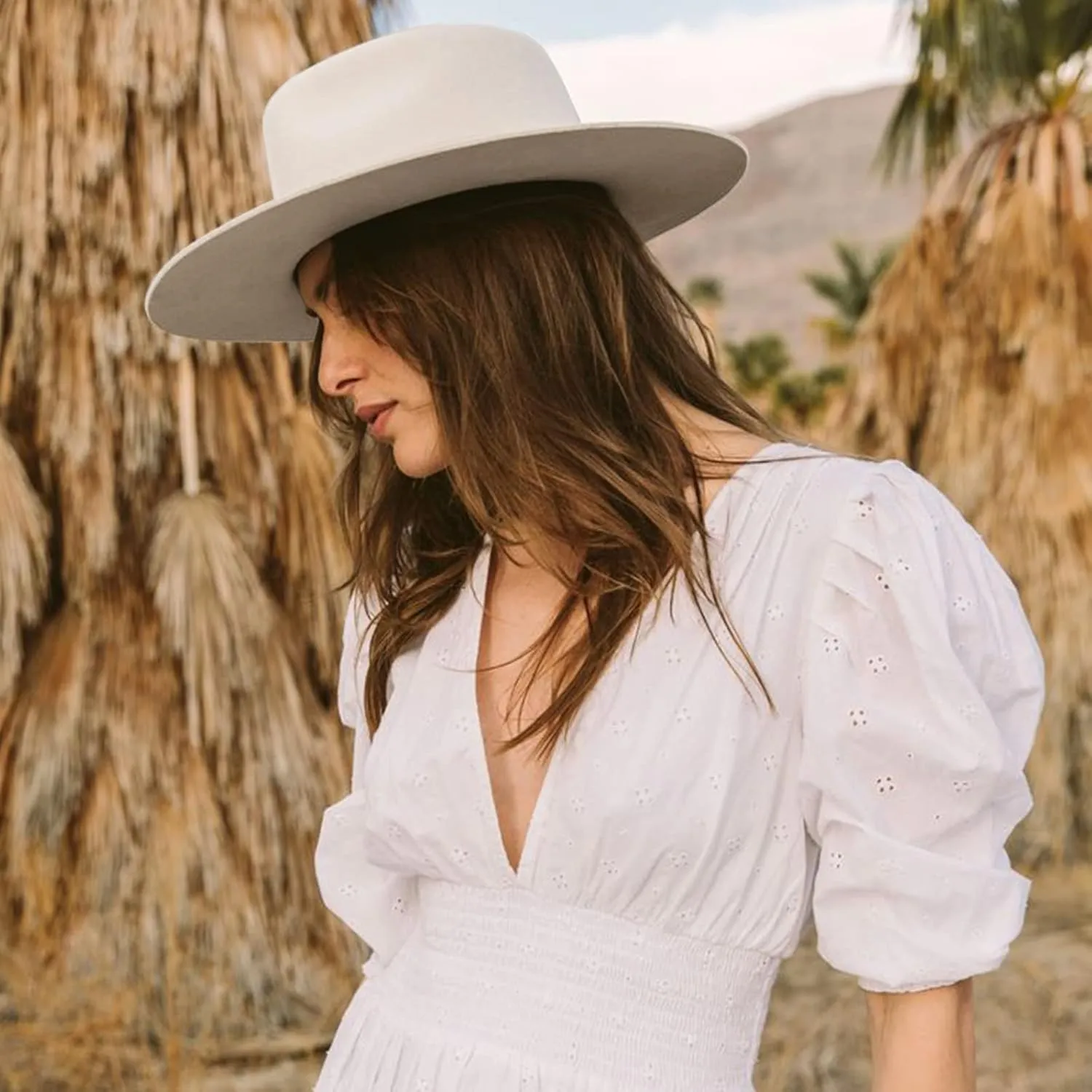 DRESHOW Women Classic Felt Fedora Wide Brim Floppy with Belt Buckle Panama Hat