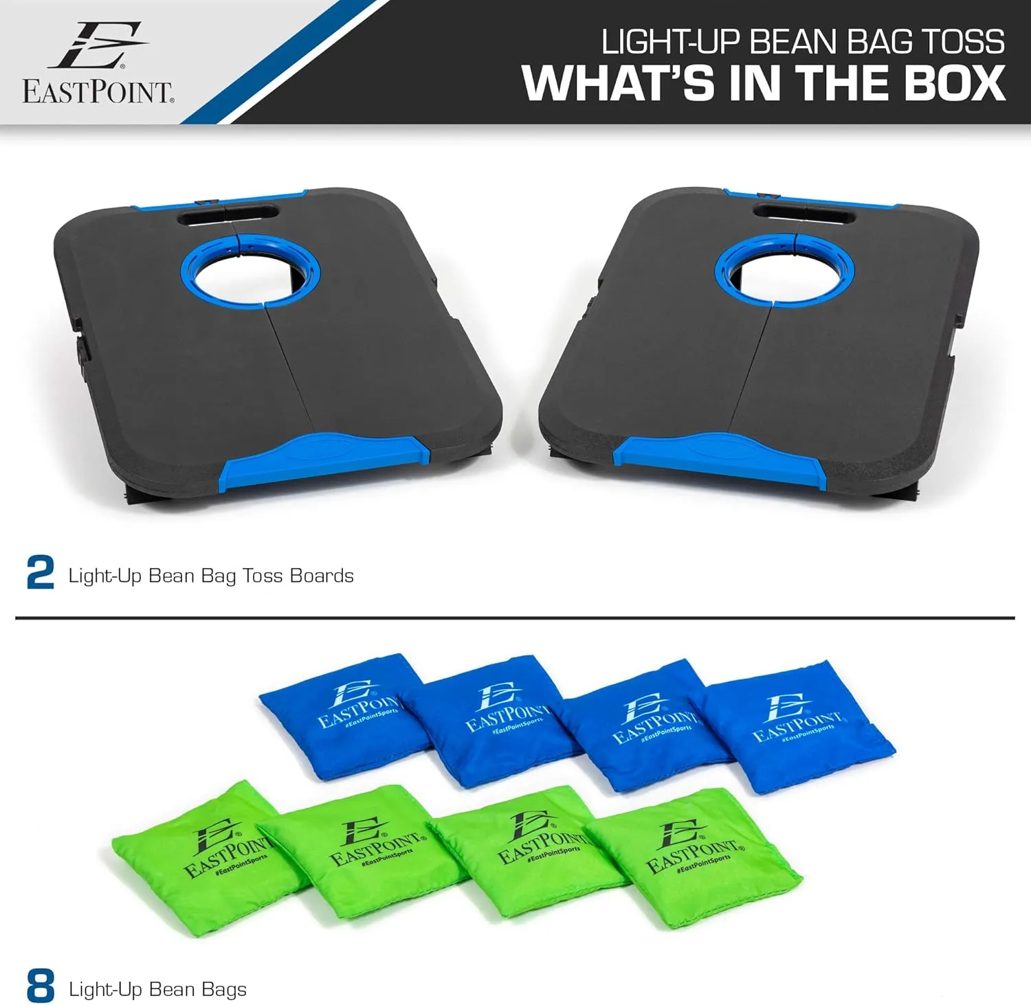 EastPoint Sports Go! Gater, Cornhole, Light Up and Standard Available, Easy Storage, Light Weight Perfect for Outdoor and Indoor Play