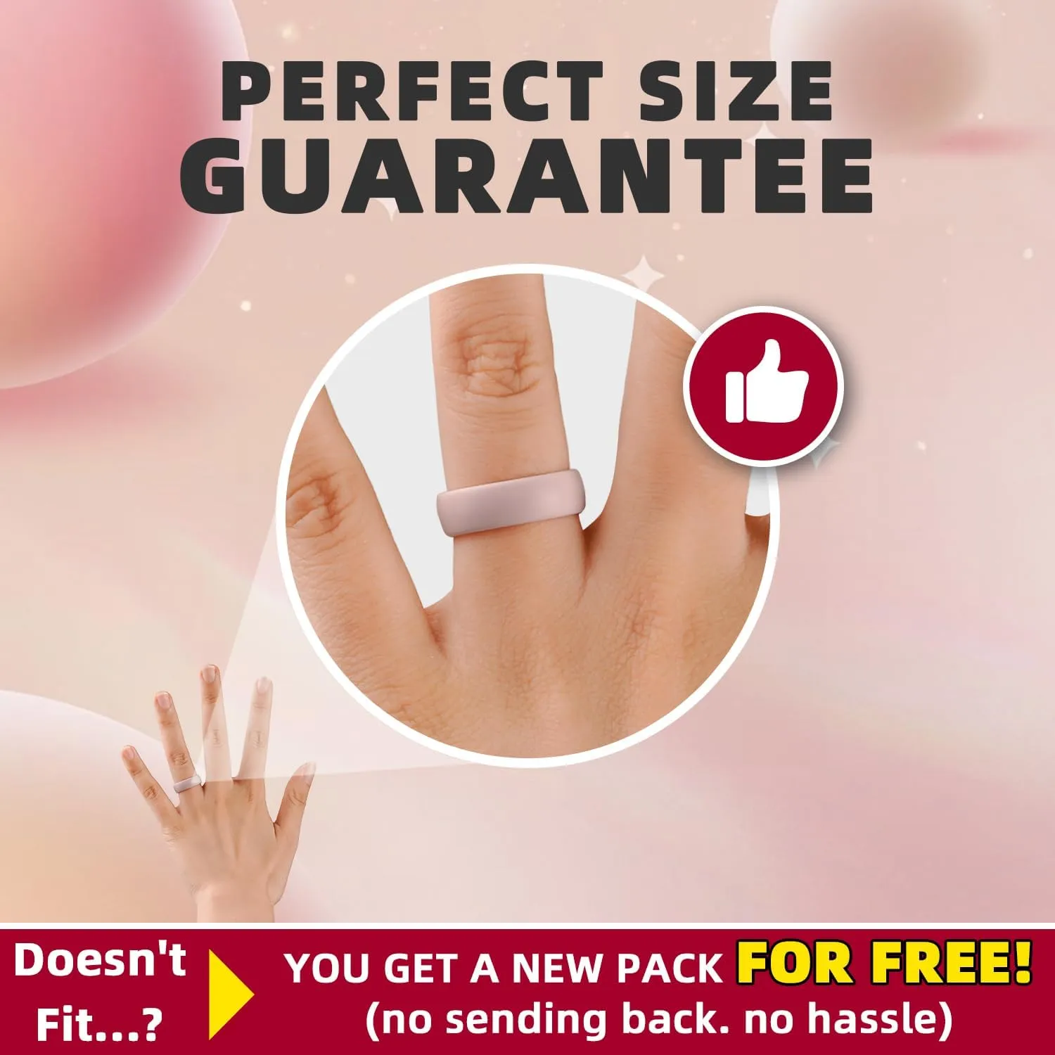 Egnaro Women's Wedding Bands, Silicone Stacking Rings for Her, Rubber Inner Arc Ergonomic Breathable Design