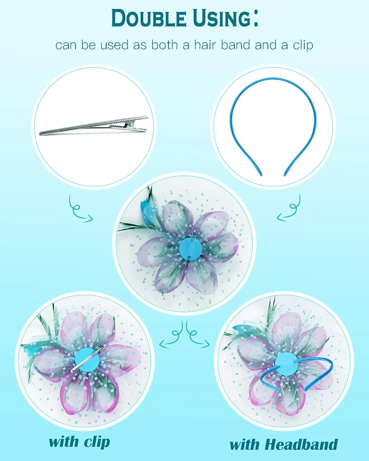 Fascinators Hat for Women Tea Party Headband Flower