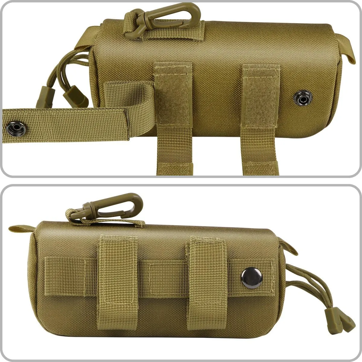 IronSeals 2 Pack Extra Large Tactical Molle Sunglasses Case Anti-Shock Hard Clamshell Glasses Case, XL