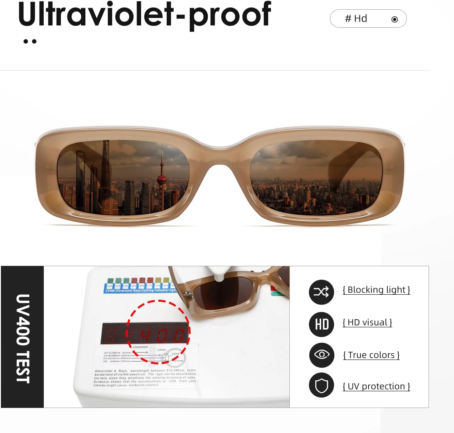 kimorn Retro Rectangle Sunglasses for Women Men Thick Frame Sun Glasses UV Protection Shades K1703
