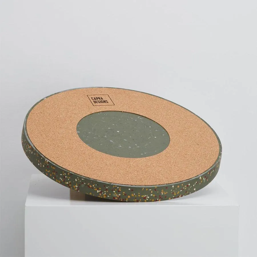 Large Terrazzo Round Tray -  Agave