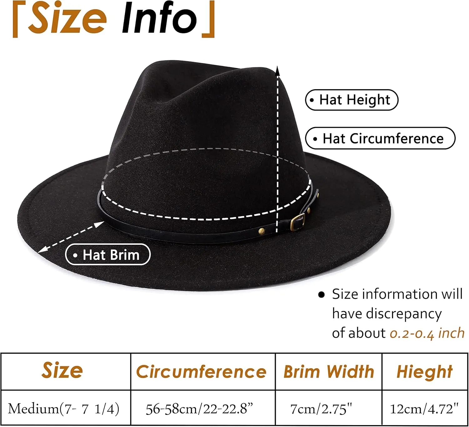 Lisianthus 2 Pack Women & Men Classic Wide Brim Belt Buckle Fedora Hat