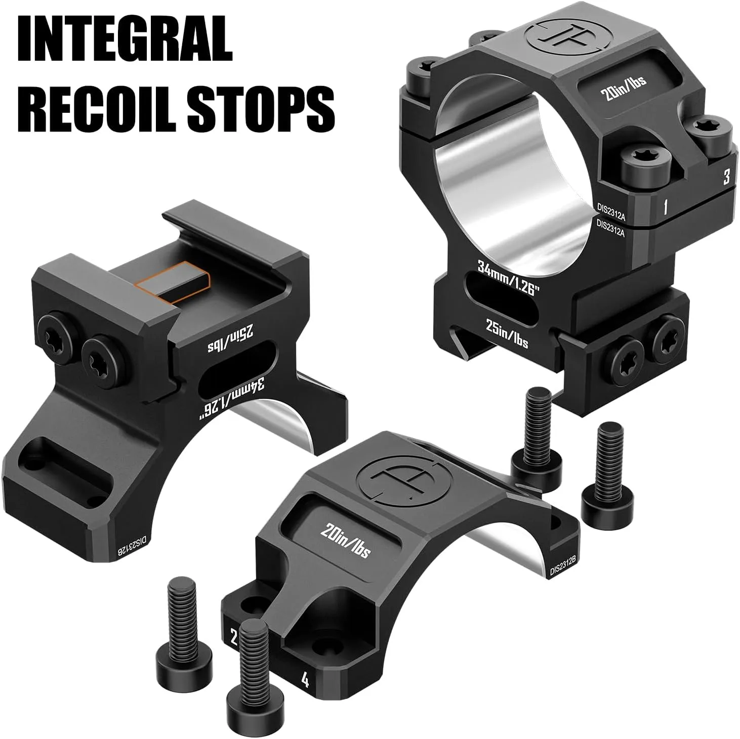 Precision Scope Rings, Precision Pre-lapped Riflescope Mounts for Picatinny Rails