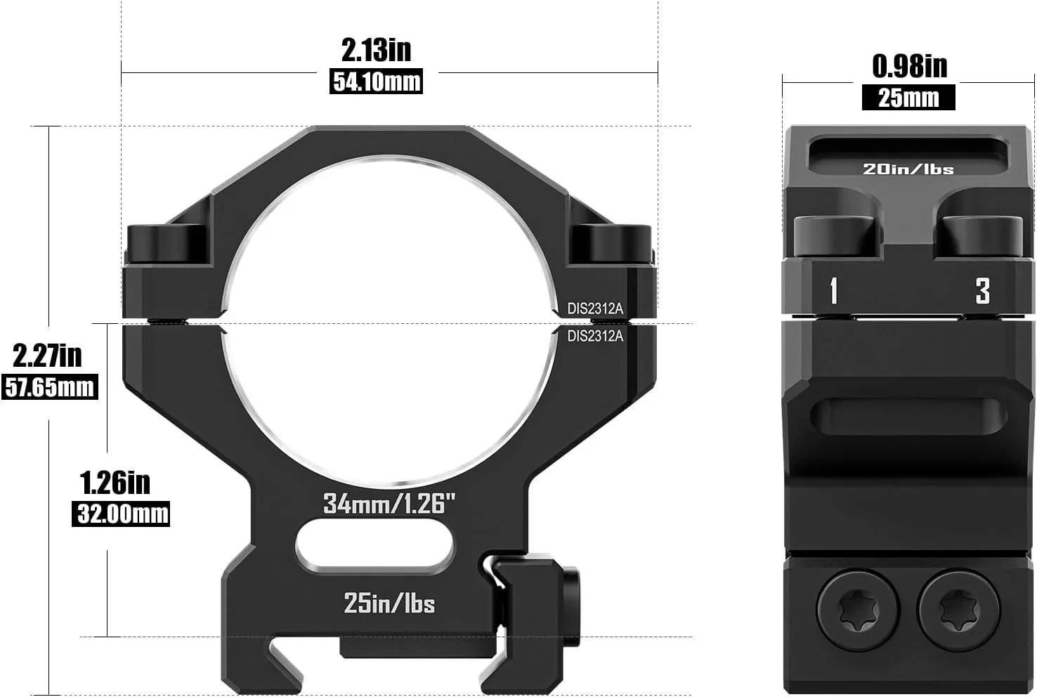 Precision Scope Rings, Precision Pre-lapped Riflescope Mounts for Picatinny Rails