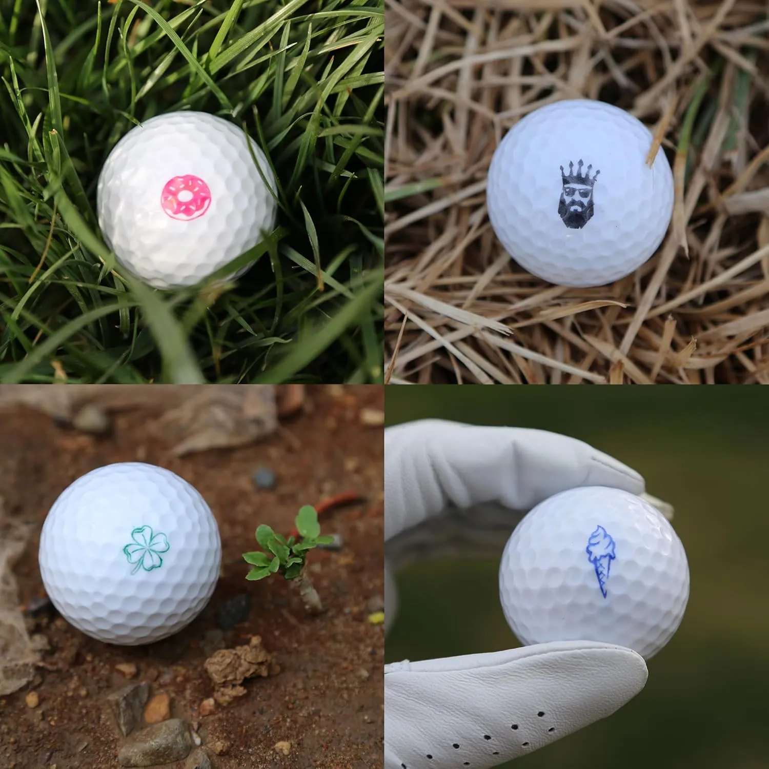 QUBI Golf Ball Stamp, Golf Ball Stamper, Reusable Self-Inking Golf Ball Stamp Marker to Identify Golf Balls, Golf Gift Golf Accessories for Men and Women Golfers