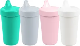 Re-Play Made in USA 10 Oz. Sippy Cups for Toddlers, Pack of 4 - Reusable Spill Proof Cups for Kids, Dishwasher/Microwave Safe - Hard Spout Sippy Cups for Toddlers 3.13" x 6.25", Fresh