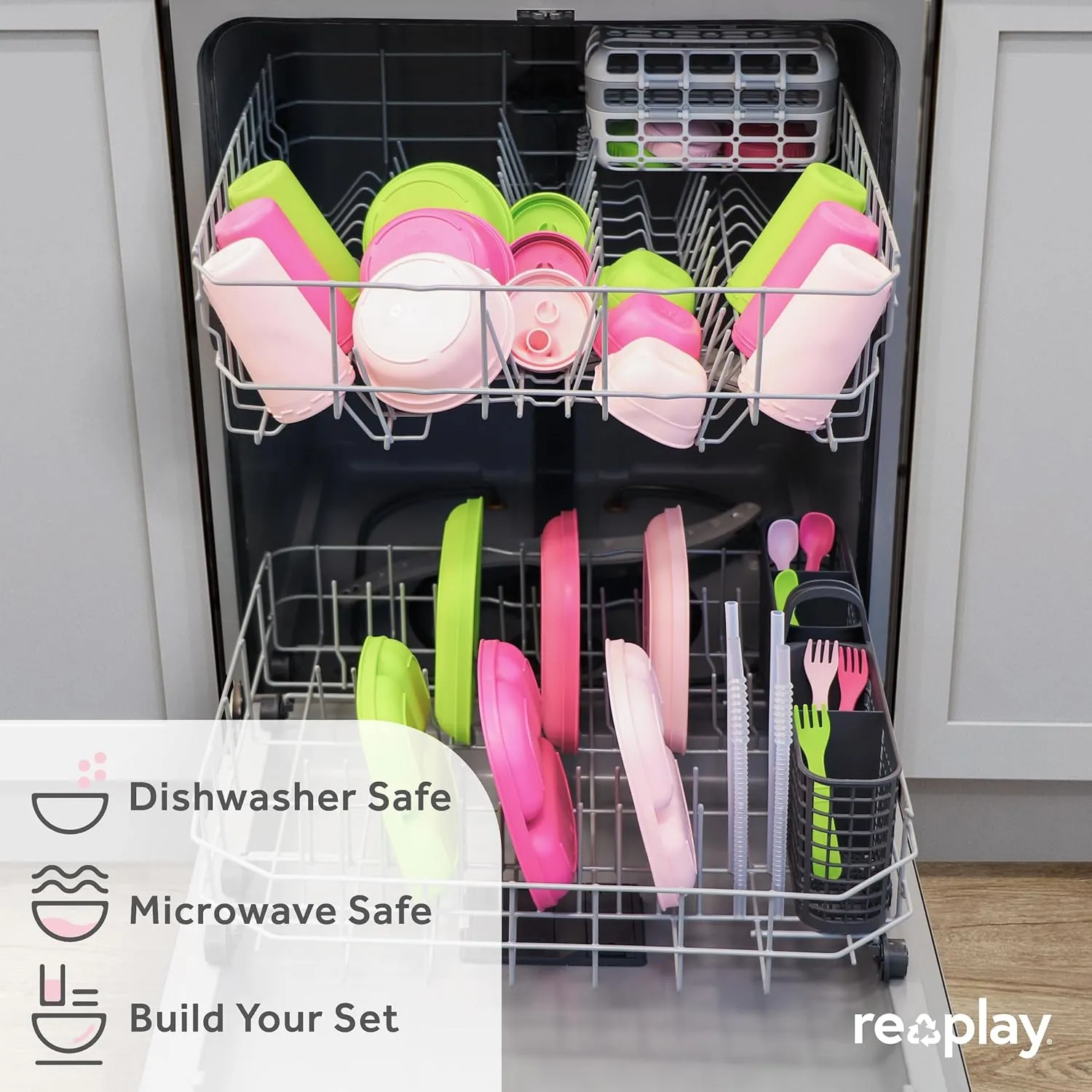 Re-Play Made in USA 10 Oz. Sippy Cups for Toddlers, Pack of 4 - Reusable Spill Proof Cups for Kids, Dishwasher/Microwave Safe - Hard Spout Sippy Cups for Toddlers 3.13" x 6.25", Fresh