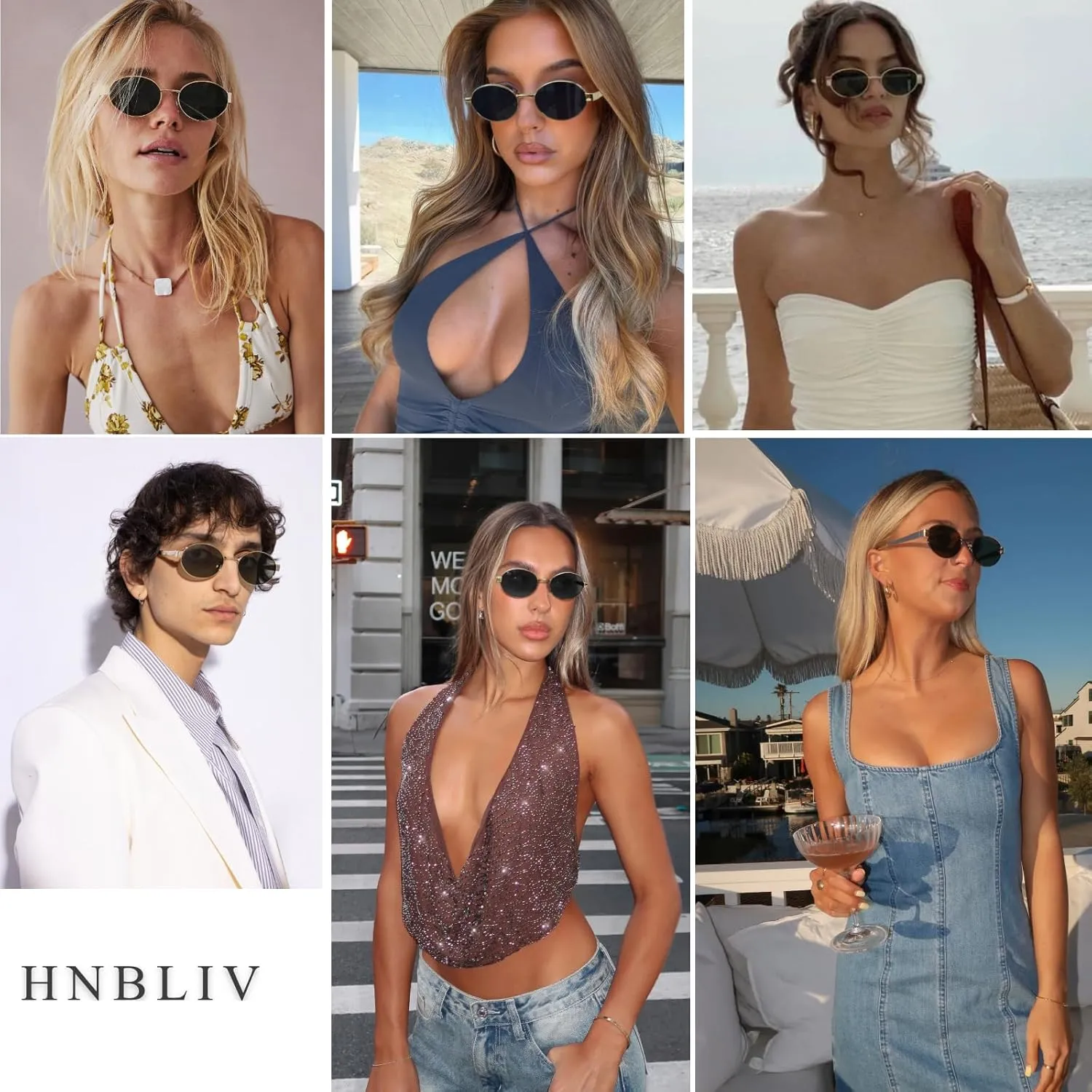 Retro Oval Sunglasses for Women Men Small Shade UV400 Protection Trendy Style