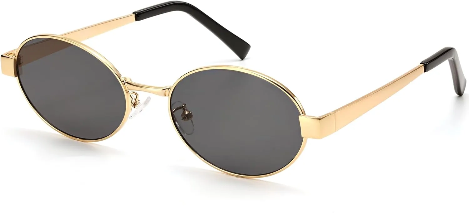 Retro Oval Sunglasses for Women Men Small Shade UV400 Protection Trendy Style