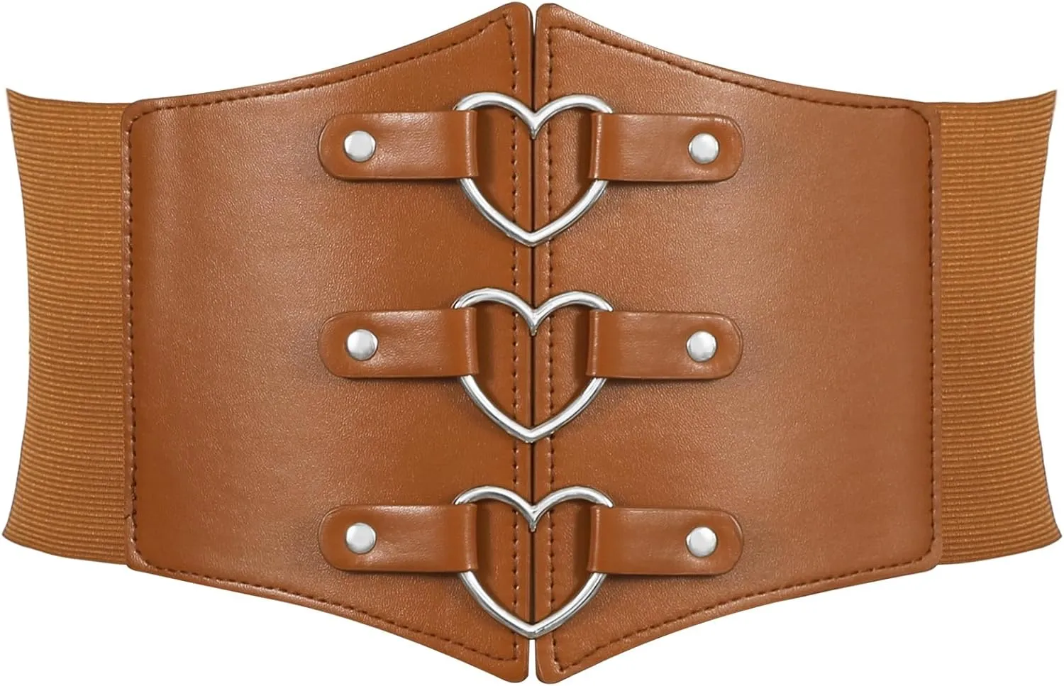 SUOSDEY Women Heart Corset Belt Goth Stylish Wide Elastic Waist Corset for Cosplay Halloween Renaissance Daily