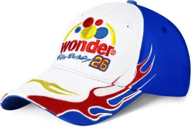 Talladega Nights Hat Ricky Bobby Cap, Embroidery Baseball Race Racing Cap for Adult Men Women, Halloween Cospaly Costume Unisex White Blue