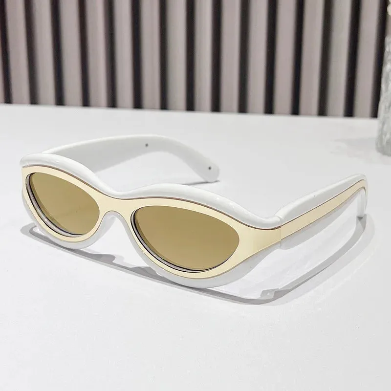 TEEK - Oval Cat Eye Dual Border Sunglasses