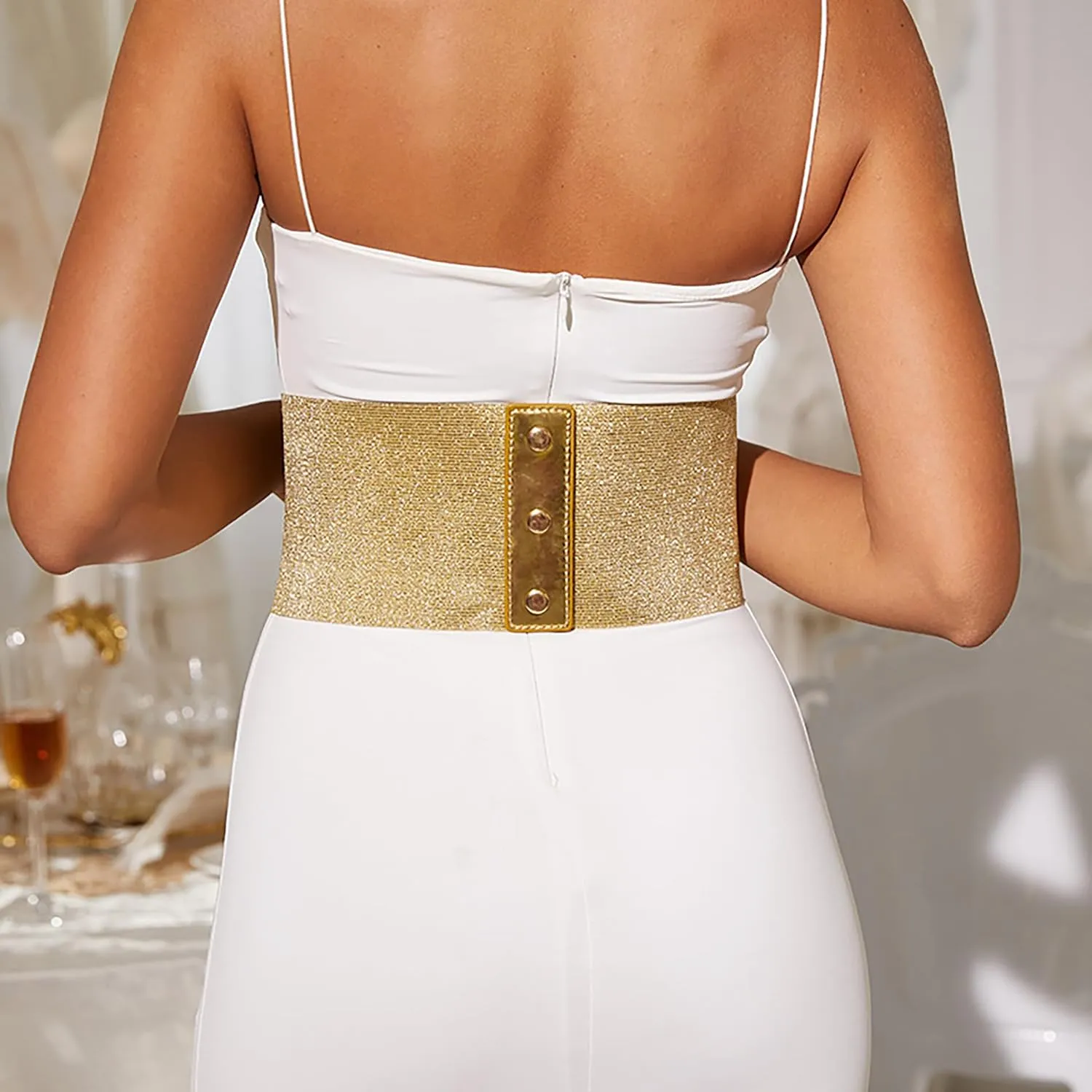 VASTLUCKY Womens Elastic Waist Belts Lace-up Cincher Waspie Corset Lace Fashion Waistband for Long Shirt Dress Belt
