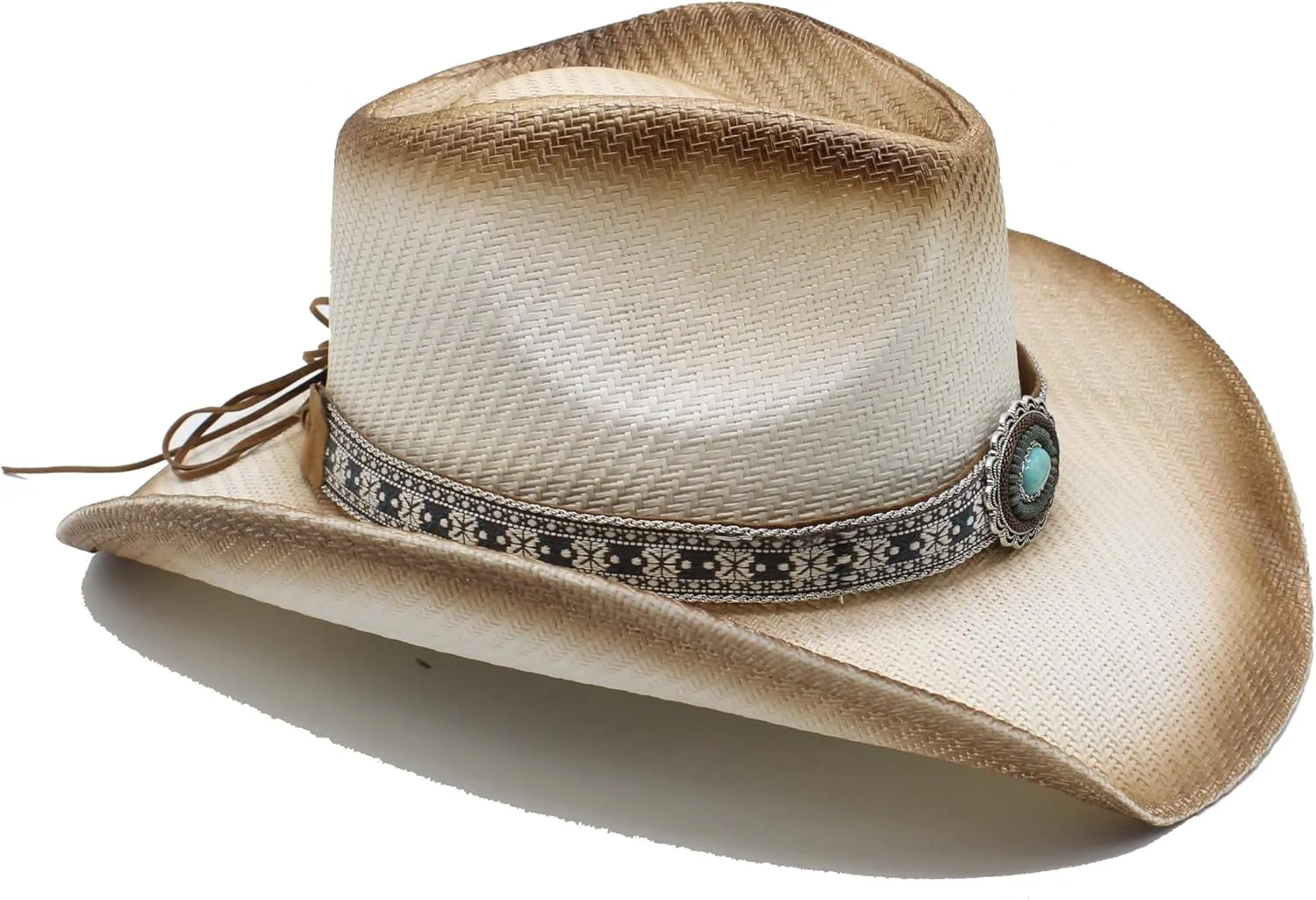 Western Straw Cowboy Hat for Women Men Wide Brim Summer Sun Hat Classic Cowgirl Hat with Belt Buckle for Travel