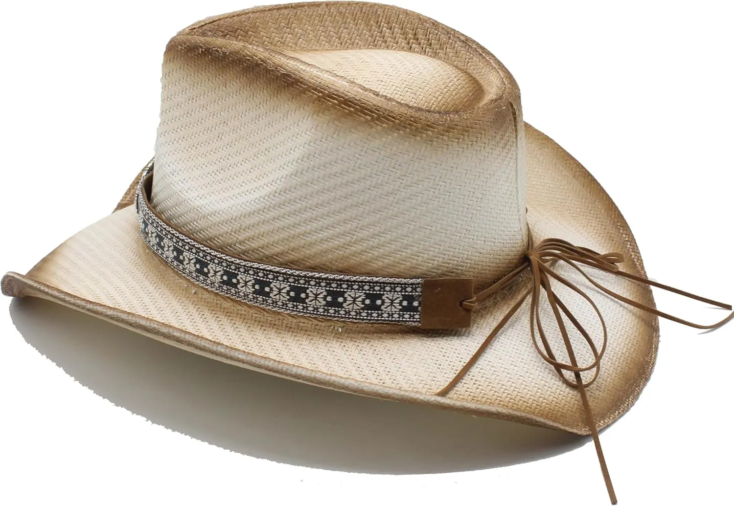 Western Straw Cowboy Hat for Women Men Wide Brim Summer Sun Hat Classic Cowgirl Hat with Belt Buckle for Travel