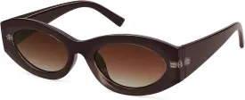 Women Polarized Oval Sunglasses UV400 Protection Retro Trendy Fashion Shades for Driving & Outdoor Wear